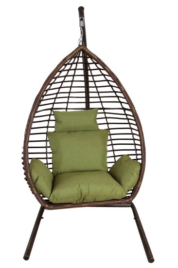 Кресло подвесное Greengard Орион до 120 кг коричнево-зеленый с опорой