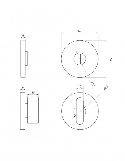 Фиксатор под ручки Puerto Slim AL 06 SSC цвет матовый хром