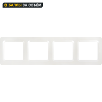 Рамка для розеток и выключателей Lexman Lilian Modern 4 поста цвет жемчужный