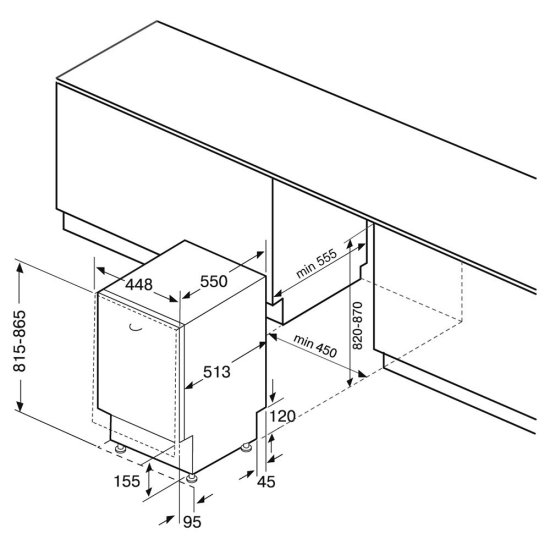 Посудомоечная машина встраиваемая Krona Delia 45 BI 45 см