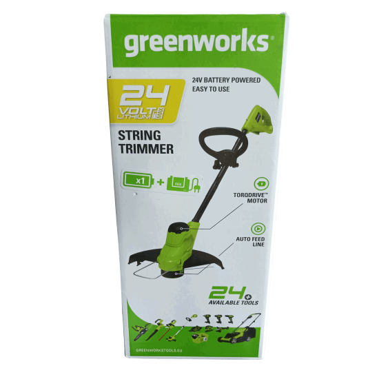 Триммер аккумуляторный GreenWorks 2107207SA 24 В 1x2 Ач АКБ и ЗУ входит в комплект