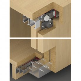 Двойная направляющая шина Hafele Slido F-Line16 80B