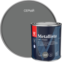 Грунт-эмаль по ржавчине 3 в 1 Tikkurila Metallista гладкая цвет серый 0.8 л