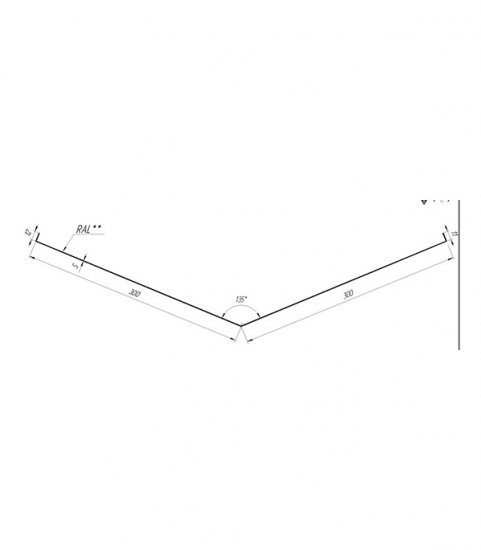 Ендова внутренняя для металлочерепицы 300х300 мм 2 м красное вино RAL 3005