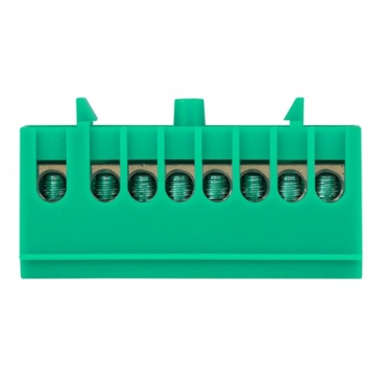 Шина нулевая в изолированном корпусе на DIN-рейку EKF PROxima 6х9 мм 8 отверстий зеленая (20 шт.) (sn0-63-8-ig)