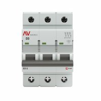 Автоматический выключатель модульный EKF Averes AV-6 3Р 3А тип D 6 кА 400 В (mcb6-3-03D-av)