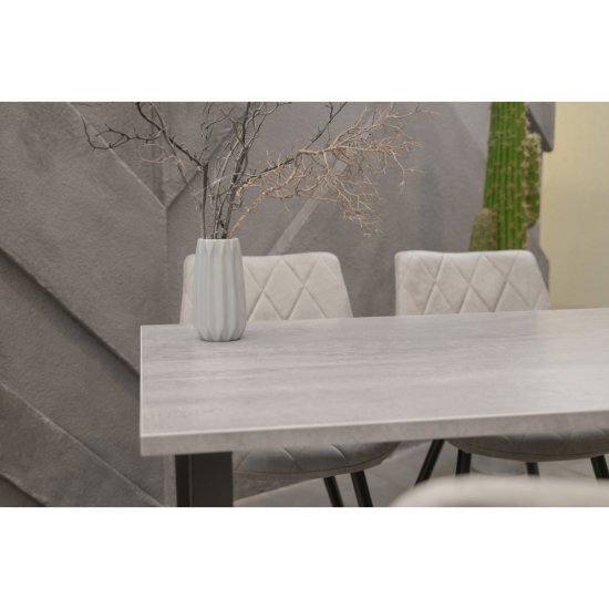 Стол кухонный прямоугольный 1,2х0,75 м черный матовый/бетон Лота Лофт (489666)