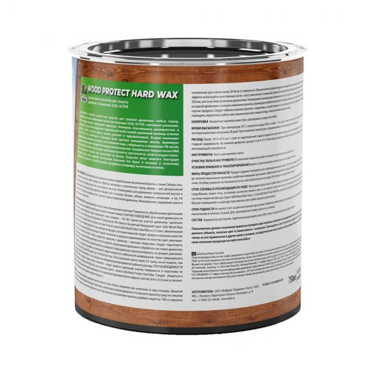 Антисептик Dufa Wood Protect Hard Wax декоративный для дерева ореховое дерево 0,75 л