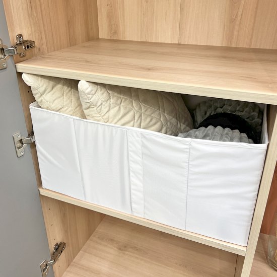 Короб для хранения без крышки 55x25x39 см полиэстер цвет белый