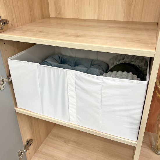 Короб для хранения без крышки 55x25x39 см полиэстер цвет белый