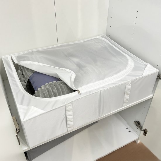 Короб для хранения с крышкой 72x18x52 см полиэстер цвет белый