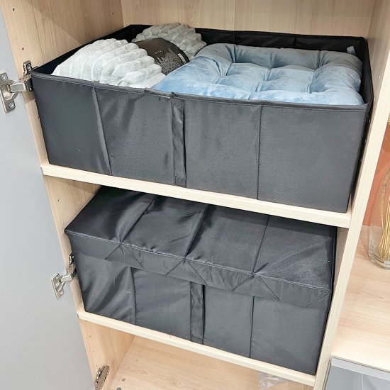 Короб для хранения без крышки 55x25x39 полиэстер цвет черный