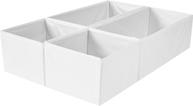 Набор коробок без крышки 15x11x31/15x11x15 см полиэстер цвет белый 4 шт