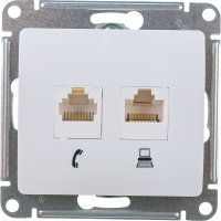 Двухместный механизм розетки Systeme Electric Glossa