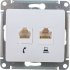 Двухместный механизм розетки Systeme Electric Glossa