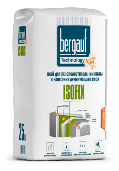 Клей для теплоизоляции Bergauf Isofix 25 кг