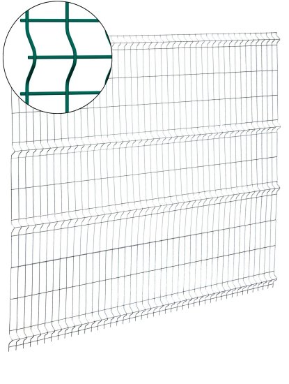 3D панель для забора Grand Line Light h.2.03 x L.2.5 RAL 6005 зелёный