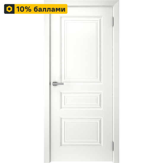 Дверь межкомнатная глухая Скин 4 80x200 см эмаль белый с замком и петлями
