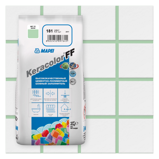 Затирка цементная Mapei Keracolor FF 181 цвет нефрит 2 кг