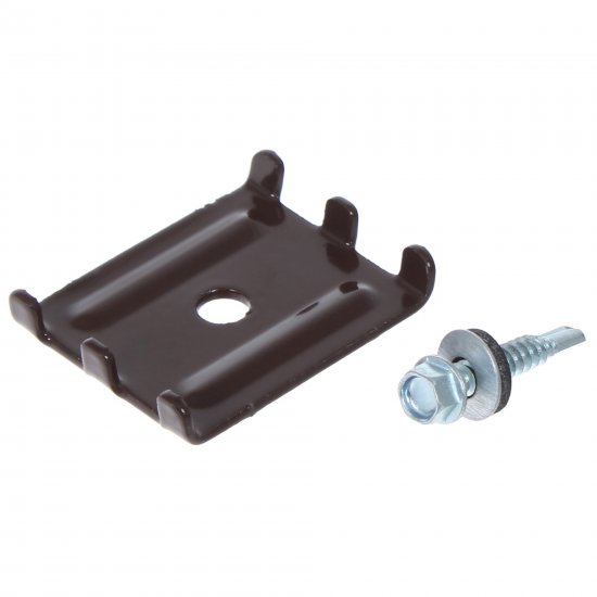 Скоба для забора Grand Line 50 мм сталь RAL 8017 коричневый