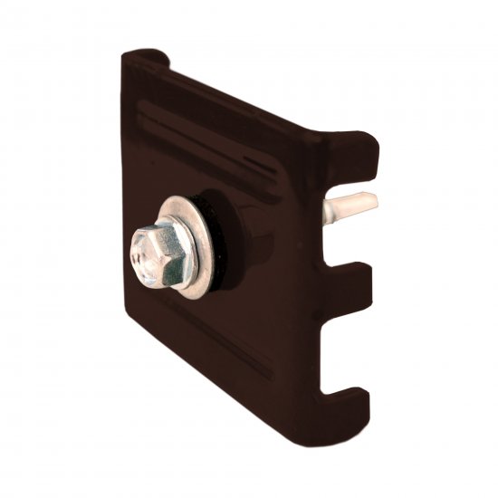 Скоба для забора Grand Line 50 мм сталь RAL 8017 коричневый