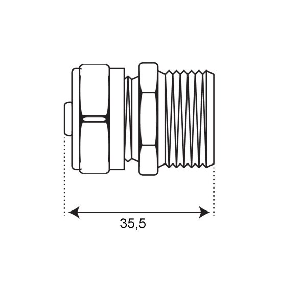Соединитель прямой 16 обж(ц) х 3/4 НР(ш)