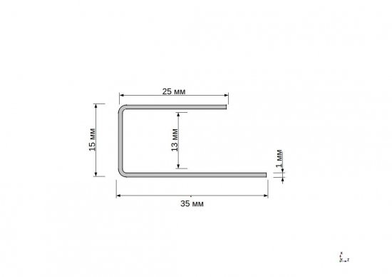 Профиль ПВХ 12x25x2700 мм цвет платан