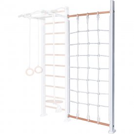 Стойка с сеткой Perfetto sport Verticale in legno con rete bianco-naturale