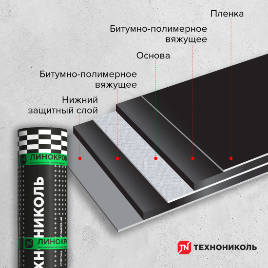Линокром ТПП-3.6 нижний слой основа стеклоткань 15 м²