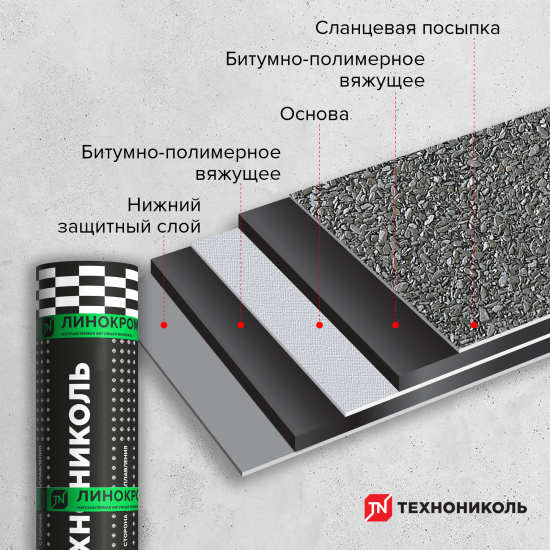 Линокром ТКП-4.6 верхний слой основа стеклоткань 10 м²
