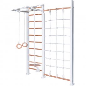 ДСК Perfetto sport Scala in legno con rete bianco-naturale