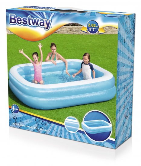 Бассейн надувной прямоугольный детский Bestway 54006 BW 262x175x51 см 778 л