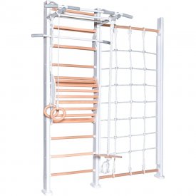 ДСК Perfetto sport Scala in legno con rete 1 bianco-naturale