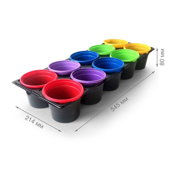 Набор для рассады с подставкой Радуга 10 шт