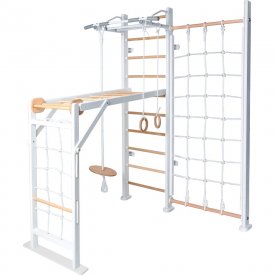 ДСК Perfetto sport Scala in legno con rete 2 bianco-naturale