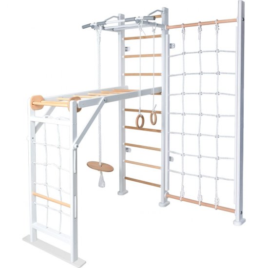 ДСК Perfetto sport Scala in legno con rete 2 bianco-naturale