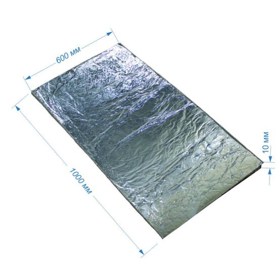 Картон базальтовый ОБМ 10х600х1000 мм 1,8 кв.м с фольгой