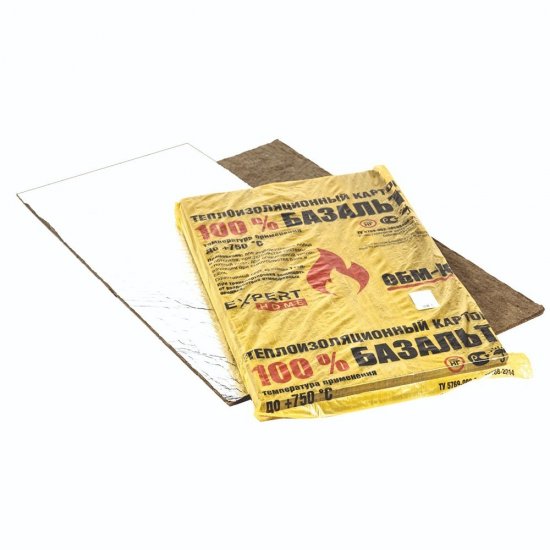 Картон базальтовый ОБМ 10х600х1000 мм 1,8 кв.м с фольгой