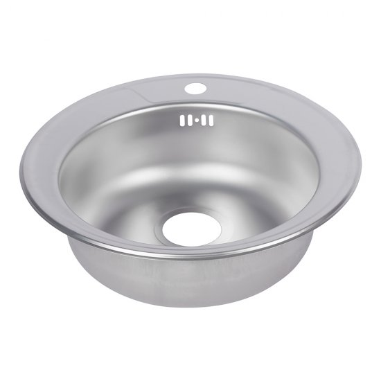 Мойка для кухни Ukinox Nord d50х16 см врезная сталь (Nr D500 (0,6) G)