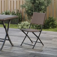Стул садовый складной Zena Origami 44x84x59 см, искусственный ротанг, цвет тёмно-коричневый