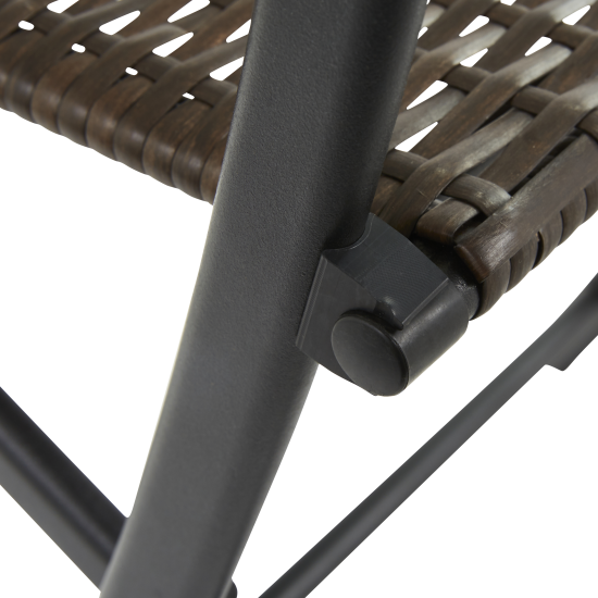 Стул садовый складной Zena Origami 44x84x59 см, искусственный ротанг, цвет тёмно-коричневый