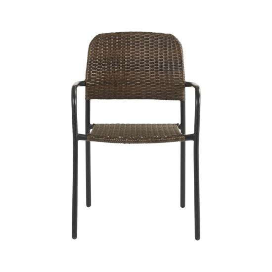 Кресло садовое Zena Fix 55x84.5x60 см, искусственный ротанг, цвет тёмно-коричневый