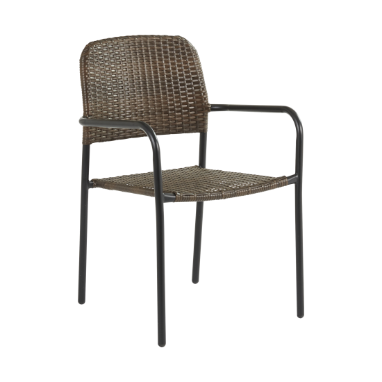 Кресло садовое Zena Fix 55x84.5x60 см, искусственный ротанг, цвет тёмно-коричневый