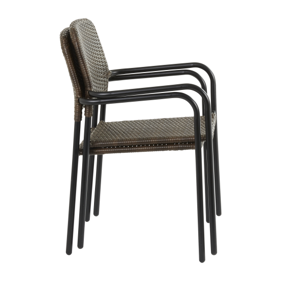 Кресло садовое Zena Fix 55x84.5x60 см, искусственный ротанг, цвет тёмно-коричневый