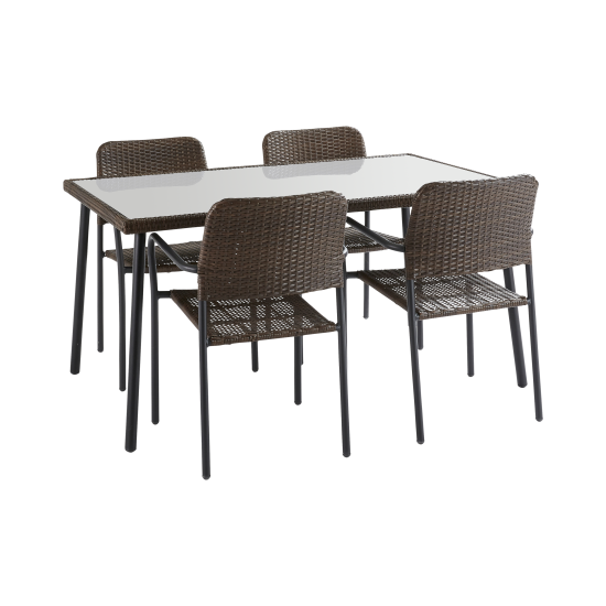 Кресло садовое Zena Fix 55x84.5x60 см, искусственный ротанг, цвет тёмно-коричневый