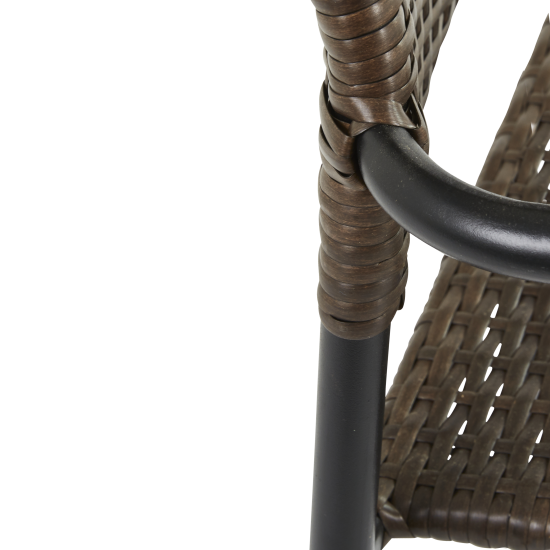 Кресло садовое Zena Fix 55x84.5x60 см, искусственный ротанг, цвет тёмно-коричневый