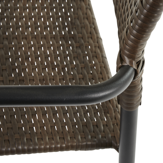 Кресло садовое Zena Fix 55x84.5x60 см, искусственный ротанг, цвет тёмно-коричневый