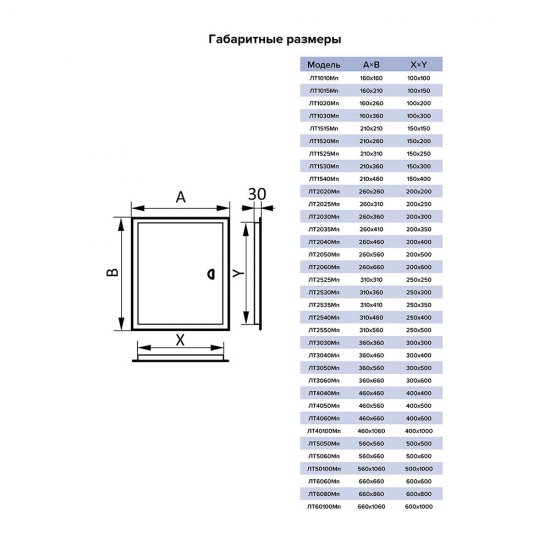 Люк ревизионный Era стальной 400х400 мм врезной с ручкой
