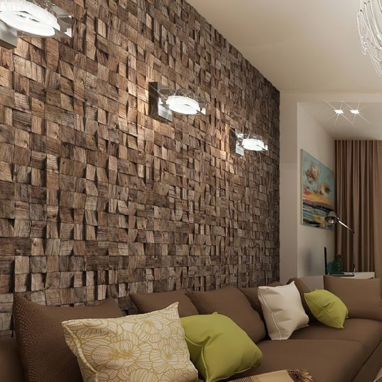 3D мозаика Arabesco Колотая береза под орех 80x80 мм 150 шт. 0.96 м²