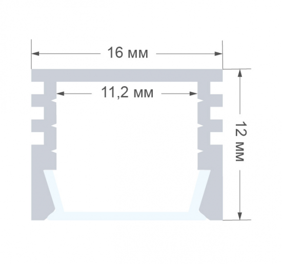 Профиль Inspire для светодиодной ленты 12 мм 2 м глубокий
